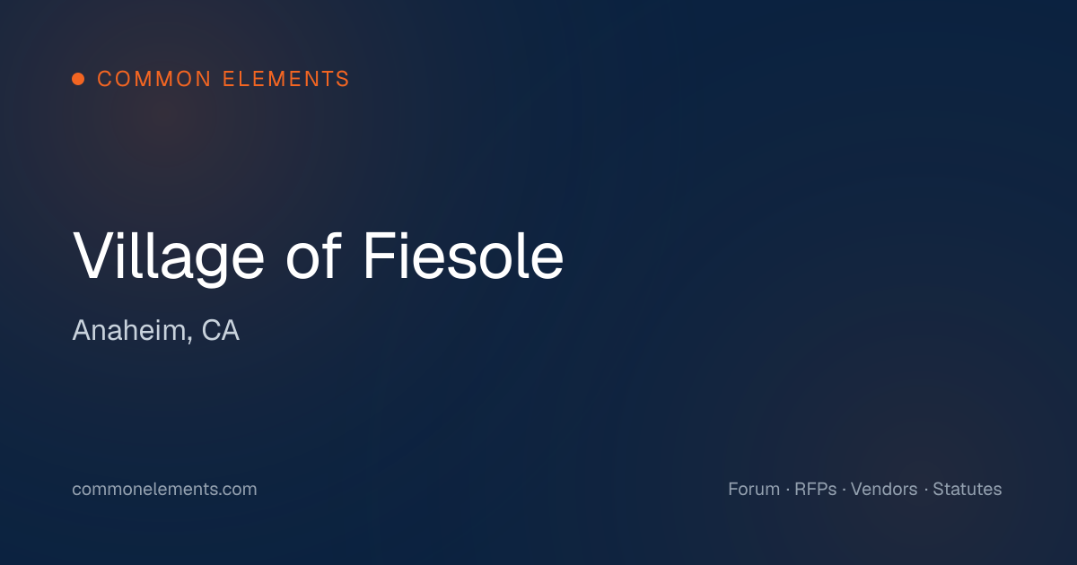 Village of Fiesole (Anaheim, CA) · Common Elements