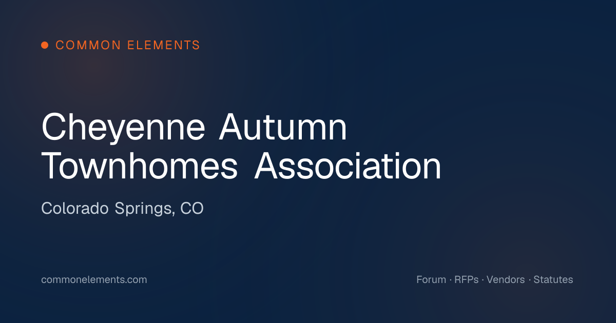 Cheyenne Autumn Townhomes Association (Colorado Springs, CO)