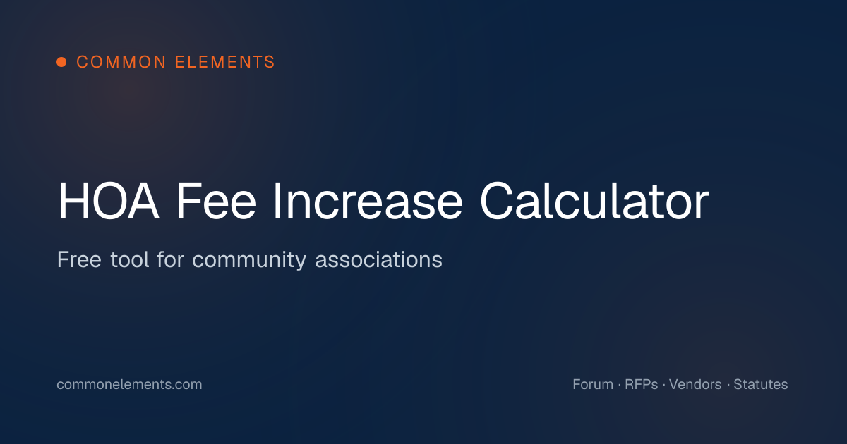 HOA Fee Increase Calculator: Budget Shortfall to Per-Unit Impact ...