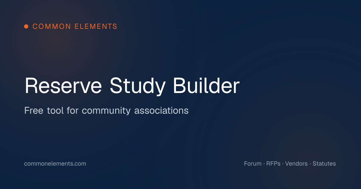 HOA Reserve Study Builder: Board-Adoptable SIRS Compliant | Common ...