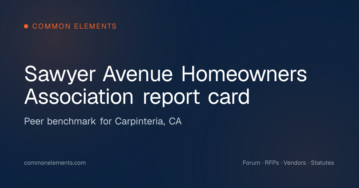 Sawyer Avenue Homeowners Association report card (Carpinteria, CA ...