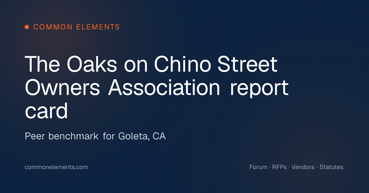 The Oaks on Chino Street Owners Association report card (Goleta, CA ...
