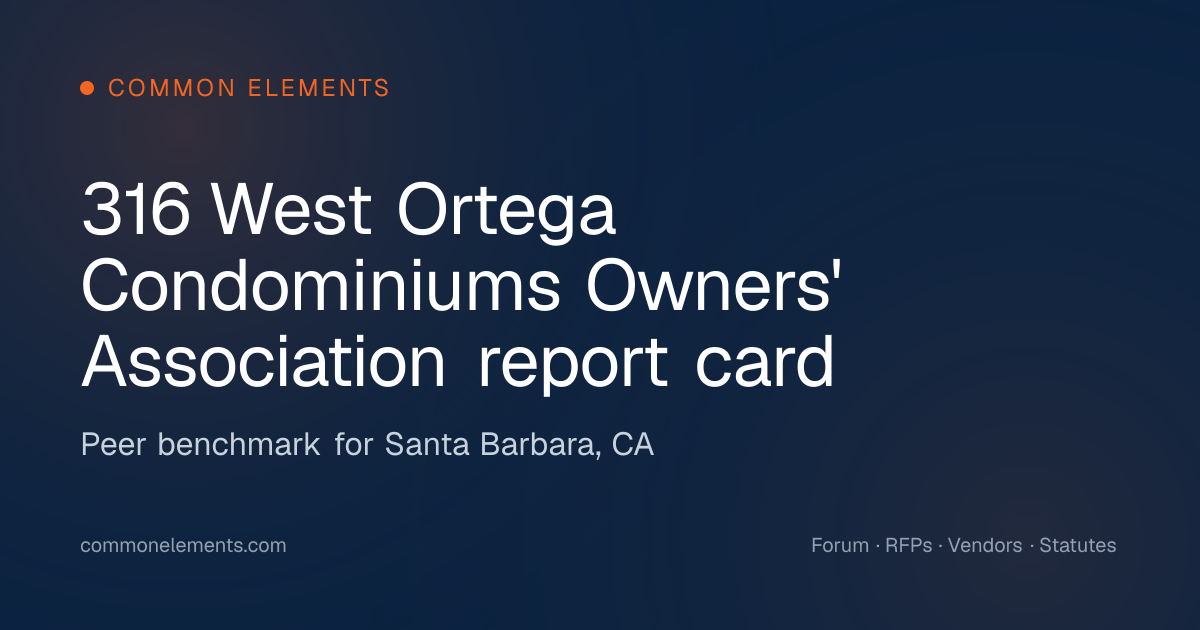 316 West Ortega Condominiums Owners' Association report card (Santa ...
