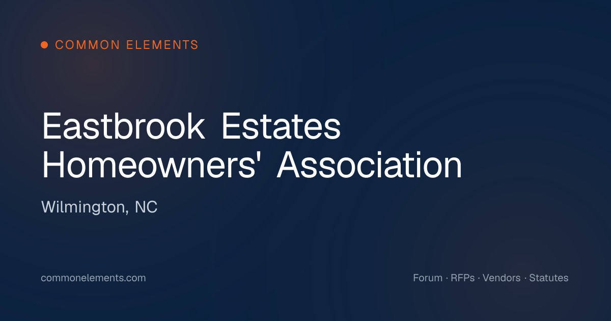 Eastbrook Estates Homeowners' Association (Wilmington, NC)